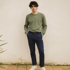 NN07 NO NATIONALITY‎ Paulo Pants Mens 33x32 Black Cotton Stretch Chinos Preppy